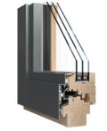 Okno drewniane Thermo80 Alu - profil